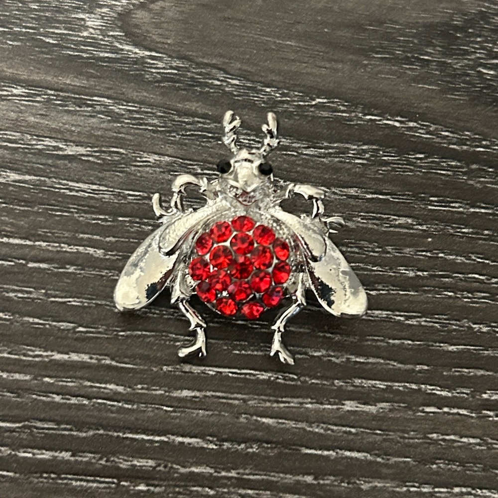Crystal bug brooch